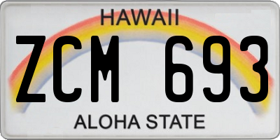 HI license plate ZCM693