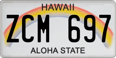 HI license plate ZCM697