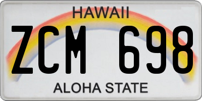 HI license plate ZCM698