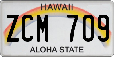 HI license plate ZCM709
