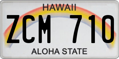 HI license plate ZCM710