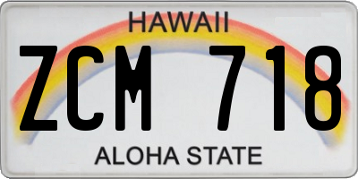 HI license plate ZCM718