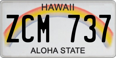HI license plate ZCM737