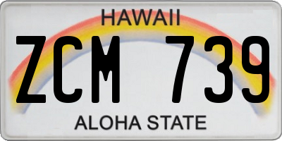 HI license plate ZCM739