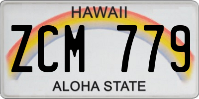 HI license plate ZCM779