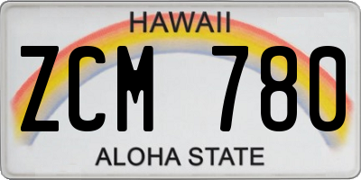 HI license plate ZCM780