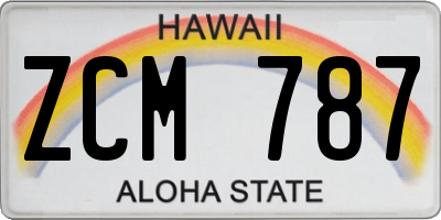 HI license plate ZCM787
