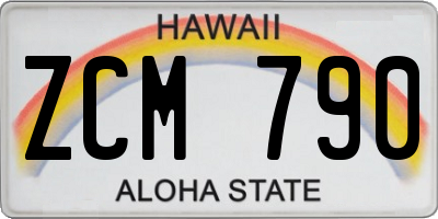 HI license plate ZCM790