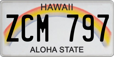 HI license plate ZCM797