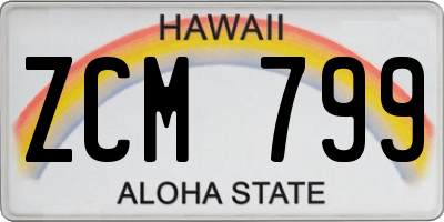 HI license plate ZCM799