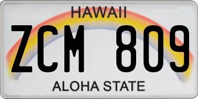 HI license plate ZCM809