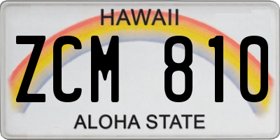 HI license plate ZCM810