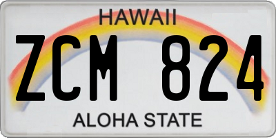 HI license plate ZCM824