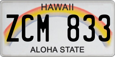 HI license plate ZCM833