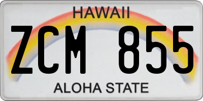 HI license plate ZCM855