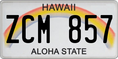 HI license plate ZCM857