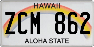 HI license plate ZCM862