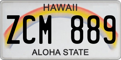 HI license plate ZCM889