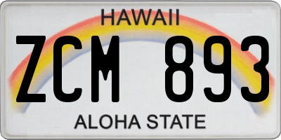 HI license plate ZCM893