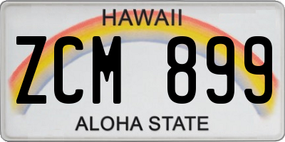 HI license plate ZCM899