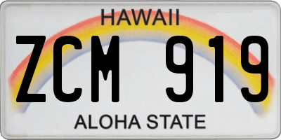 HI license plate ZCM919
