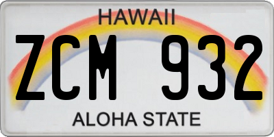 HI license plate ZCM932