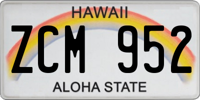 HI license plate ZCM952