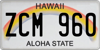 HI license plate ZCM960