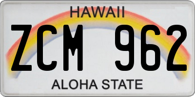 HI license plate ZCM962
