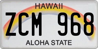 HI license plate ZCM968