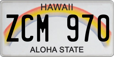 HI license plate ZCM970