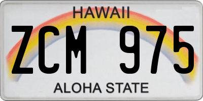HI license plate ZCM975