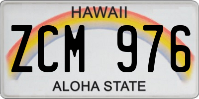 HI license plate ZCM976