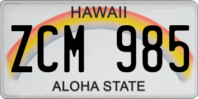 HI license plate ZCM985