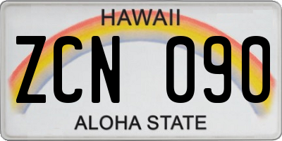 HI license plate ZCN090