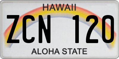 HI license plate ZCN120