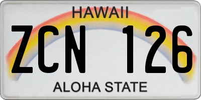 HI license plate ZCN126