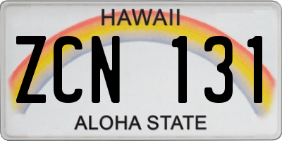 HI license plate ZCN131