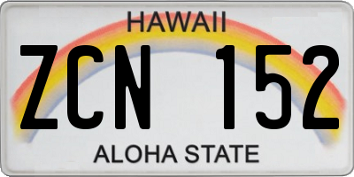 HI license plate ZCN152