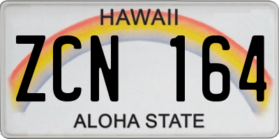 HI license plate ZCN164