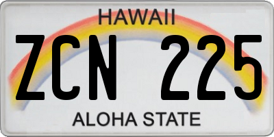 HI license plate ZCN225