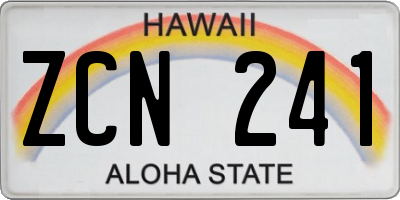 HI license plate ZCN241