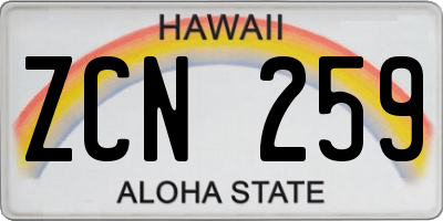 HI license plate ZCN259