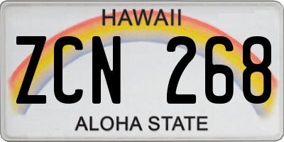HI license plate ZCN268