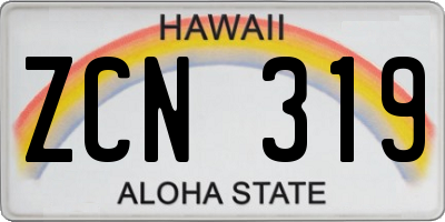 HI license plate ZCN319