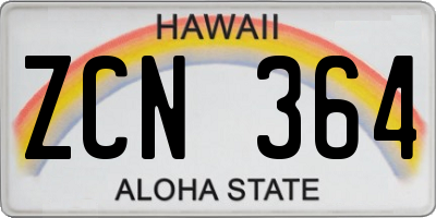 HI license plate ZCN364