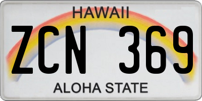 HI license plate ZCN369