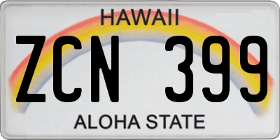 HI license plate ZCN399