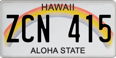 HI license plate ZCN415