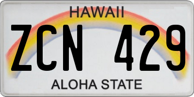 HI license plate ZCN429